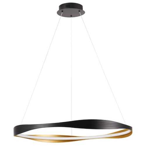 Černo-zlaté kovové závěsné LED světlo Nova Luce Dobi 80 cm