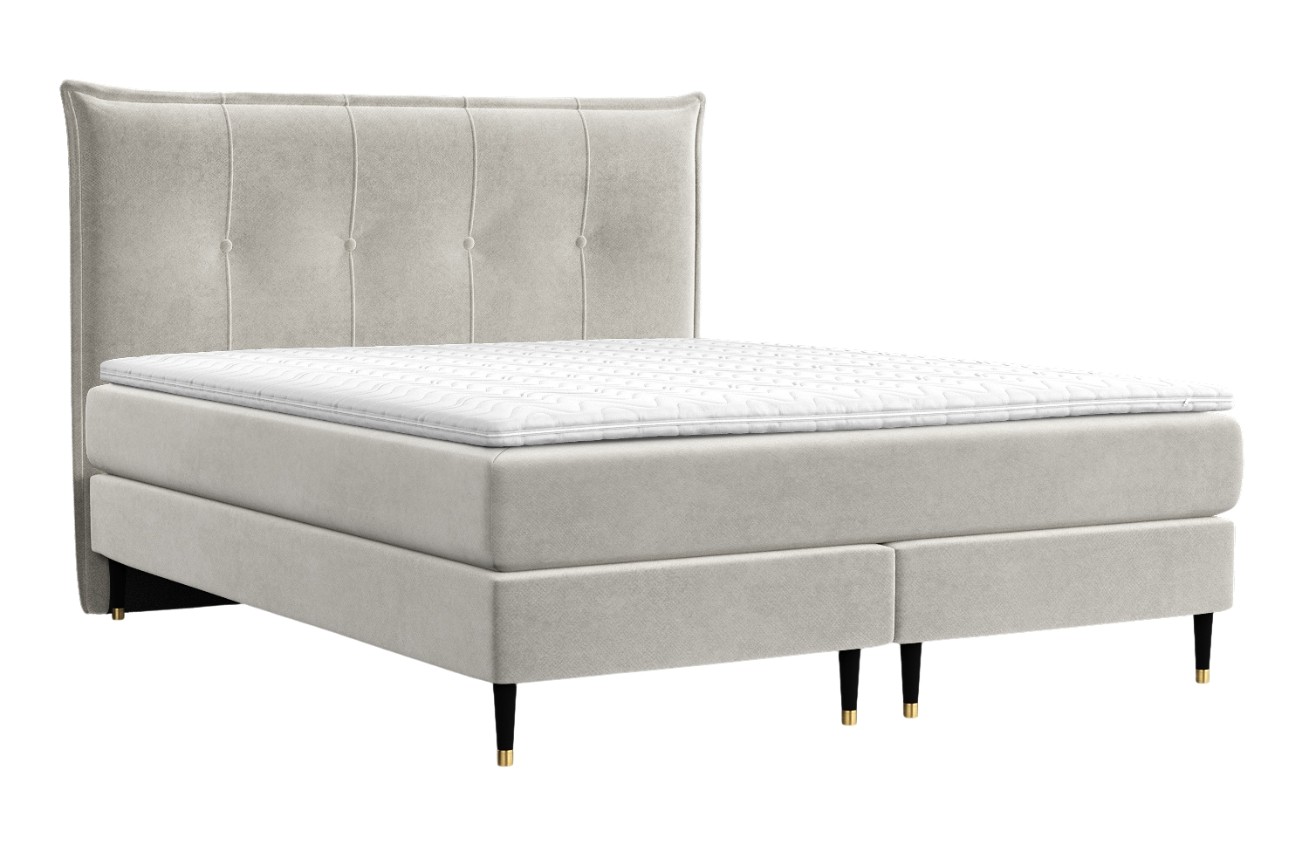 Maison de Rêve Béžová sametová postel boxspring DUNA 200 x 200 cm