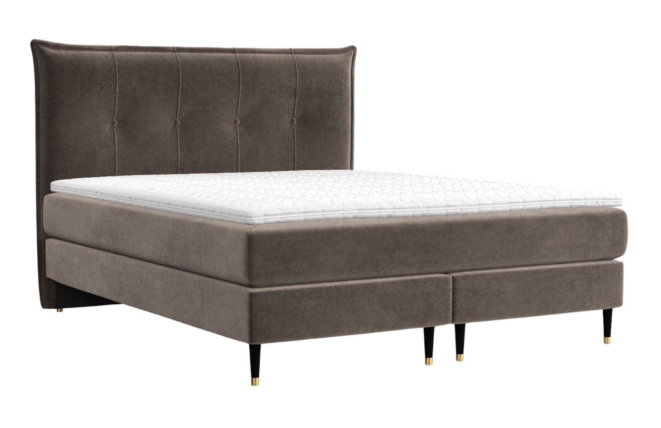 Maison de Rêve Hnědá sametová postel boxspring DUNA 160 x 200 cm