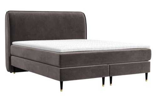 Maison de Rêve Hnědá sametová postel boxspring OFFO 160 x 200 cm