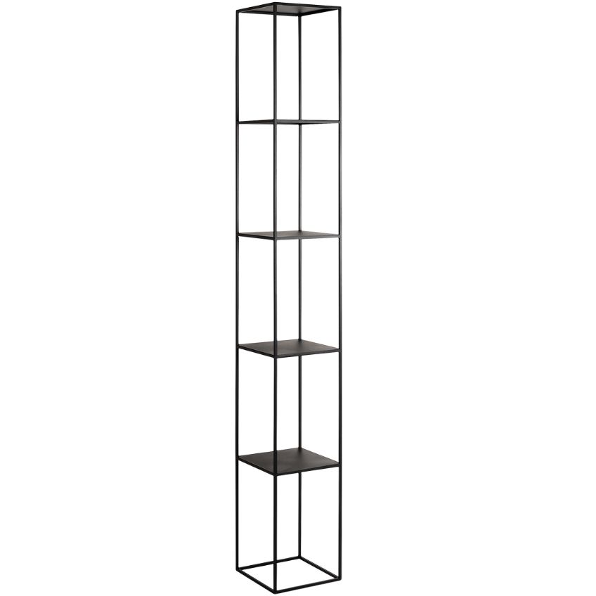 Nordic Design Černý kovový regál Moreno 230 cm