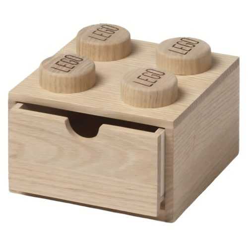 Světlý dubový úložný box LEGO® Wood 16 x 15 cm